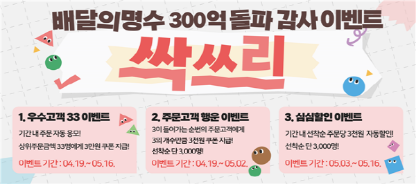 ‘배달의 명수’ 매출액 300억 돌파 행사