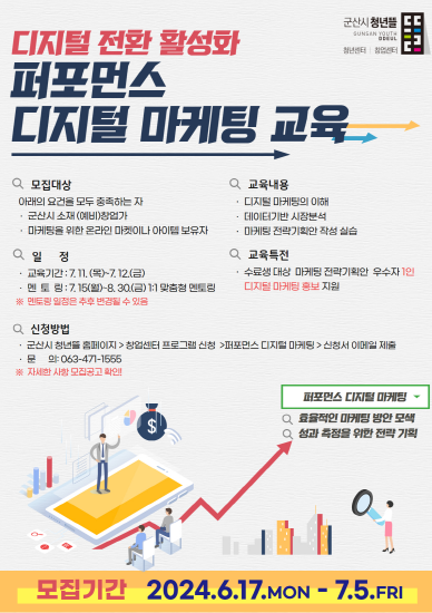 청년뜰 창업센터 마케팅 교육 참여자 모집
