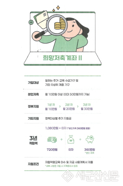 군산시, 희망저축계좌2 지원 대상자 모집